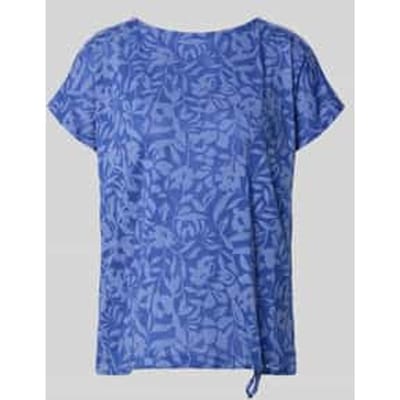 T-shirt met trekkoord aan de zoom en ronde hals