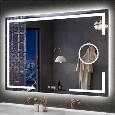 Thuys – Badkamerspiegel Met Verlichting – 100 X 70 Cm – Met 5 X Vergrotingsspiegel – 3 Kleurtemperaturen - 3000-6500 K