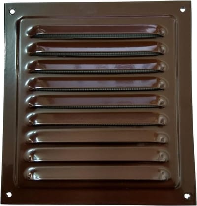 Ventilatie Rooster - Afdekking Ventilatie - Luchtstroom Reguleren - Met Insectennet - 20 x 20 cm - Bruin