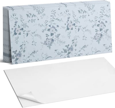 Coloray Plaktegels - Bloemenpatroon op de achtergrond Wandtegel Zelfklevend - 60 cm x 30 cm - Blauw Plaktegels - 6 stuks - Rechthoek PVC Tegels - Plaktegels Keuken - Zelfklevende Vloertegels Badkamer - Vinyl Tegels - Zelfklevende Wandtegels
