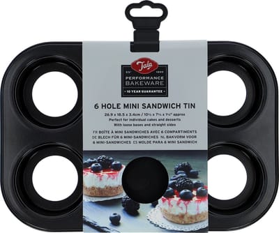 Tala Performance - Mini Taartvorm - 6 x 8 cm - Set van 6 - Losse Bodem - Antiaanbaklaag - PFAS-vrij