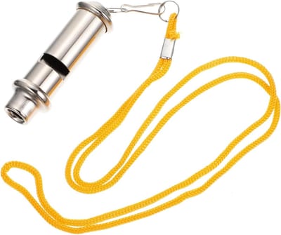 Metalen Fluitje - Hondenfluit Vogelfluit - Dierentraining Herroep - Roestvrij Staal - 65 cm Lengte - Zilver