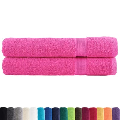 vidaXL - Saunadoeken - SOLUND - 2 - st - 600 - g/m² - 80x200 - cm - roze