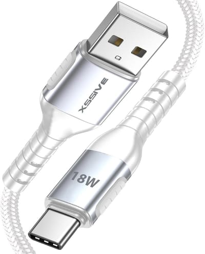 Xssive Gevlochten USB naar USB C Kabel - 15W Quick Charge - Geschikt voor Samsung & Android - 1 meter