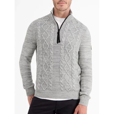 Lerros - Half zip trui - Heren - M - 101 BROKEN WHITE ME - Katoen - 2495425