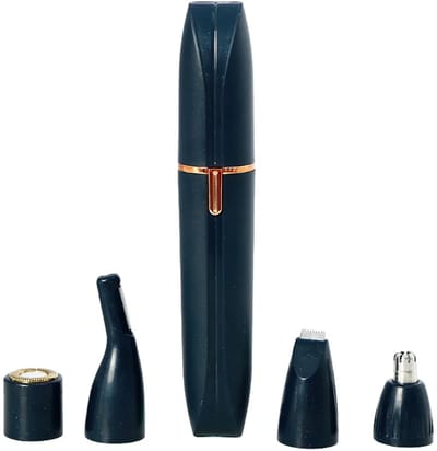4-in-1 elektrische trimmer, wenkbrauwtrimmer, draadloos scheerapparaat, neushaartrimmer, oplaadbaar, lichtgewicht en draagbaar, blauw.