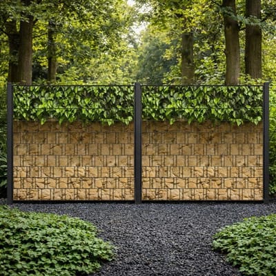 Inkijkbescherming Tuinhek - Privacy Scherm - Tuin Decoratie - 30 Motieven Beschikbaar - 250x180cm - Klimop en Muur