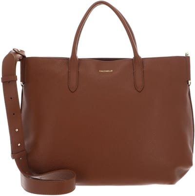 COCCINELLE Leren handtas schoudertas Rebekka Handbag Grained Leather Cognac bruine
