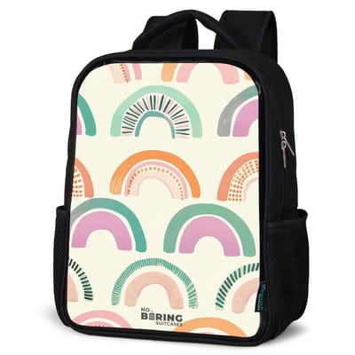 NoBoringSuitcases.com® - Rugzak zwart meisjes - Schooltas meisje - NoBoringSuitcases.com® - Rugzak zwart - Schooltas jongen & meisje - Regenbogen - Rugtas voor school - Boekentas kind - Schoolrugzak - Kinderrugzak