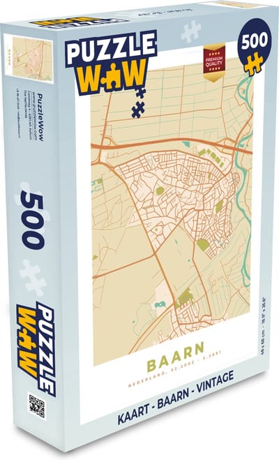 Puzzel Kaart - Baarn - Vintage - Legpuzzel - Puzzel 500 stukjes