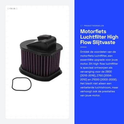 Dailygoods - Motorfiets Luchtfilter - High Flow - Slijtvaste Vervanging - Wasbaar - Verhoogt Vermogen - Geschikt voor Z800 Z750 Z1000 - Kleur: Zwart