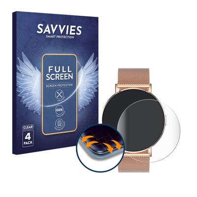 Savvies - Screenprotector voor Levowatch Eve 1.3" - Folie Beschermfolie transparant volledig dekking 4 Stuks