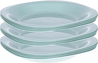 Plasticforte Verjaardag/kinderen/camping borden - 12x stuks - Dia 21 cm - mintgroen - kunststof - onbreekbaar