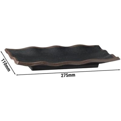 GGM Gastro (6 Stück) Tablett - MARONE - Melamin - 275x110mm - Höhe: 20mm