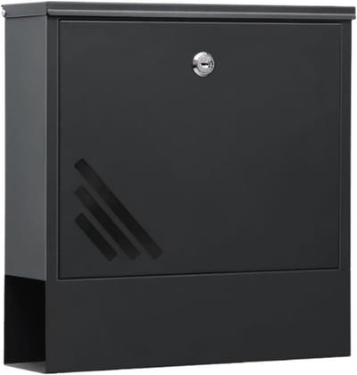 Wandmontage Brievenbus - Brievenbus Buiten - Post Ontvangen - Met Slot en Sleutels - 30x8.7x33 cm - Zwart