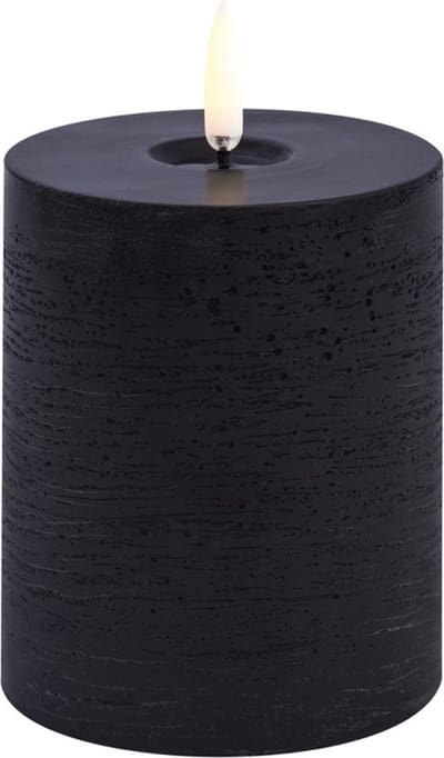 Uyuni led-kaars Melted forest black - Ø 7,8 cm - Hoogte 10 cm