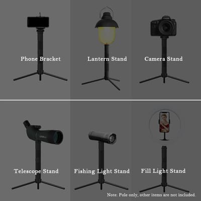 Aluminium Lantaarnstandaard Kampeerlamp Paal Opvouwbare Lichtsteun Houder Lampbeugel Camera Telefoon Statief Standaard Voor