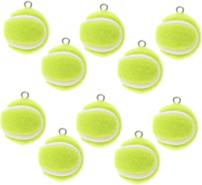 Mini Tennisbal Hangers - Sport Bedels - Sieraden Maken - Gevlokt Tennis Design - 2.3 cm - Groen