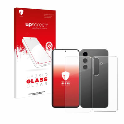 upscreen - Screenprotector voor Samsung Galaxy S24 (Voor+Achter) - Folie Beschermfolie Beschermglas transparant