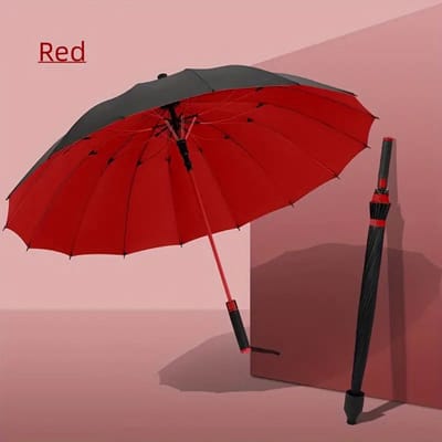 Nivard Moderne Golf Paraplu - Stormparaplu - Opvouwbaar - Windproof - Stormproef - UV Bescherming - Umbrella - Draagbaar - Rood