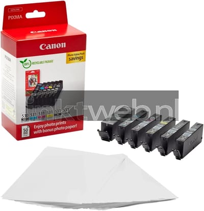 Canon PGI-530/CLI-531 PVP inktcartridge 6 stuk(s) Origineel Zwart, Cyaan, Grijs, Magenta, Foto zwart, Geel