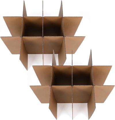 Kartonnen Verdelers - Doos Tussenschotten - Breekbaar Transport - Flexibel Rasterontwerp - 5 Stuks - Beige