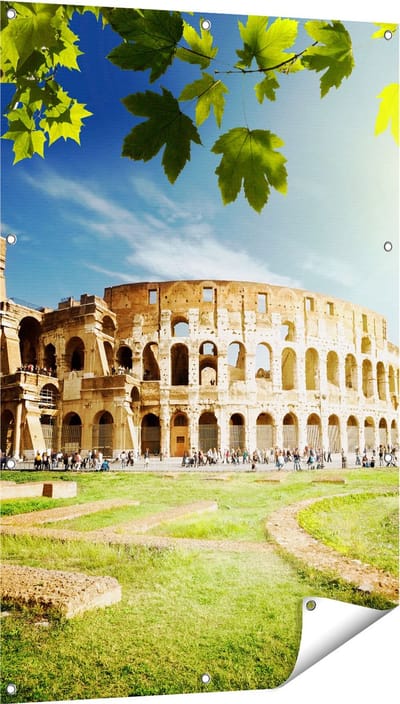 Gards Tuinposter Colosseum in Rome, Itali� - 80x120 cm - Tuindoek - Tuindecoratie - Wanddecoratie buiten - Tuinschilderij