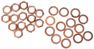 Multifunctionele M9 Moerkits met Metalen Ring voor Elektrische Gitaar en Bas met 0.75mm Stap, Rood Koper