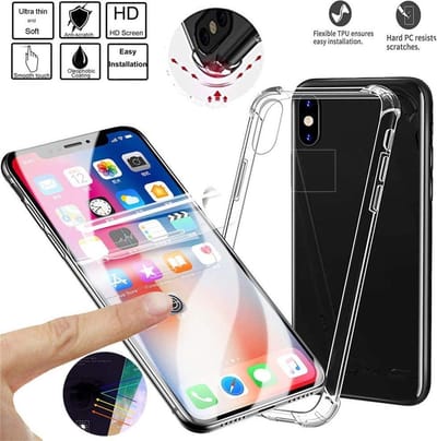 Shock-proof silicone hoesje met 2 Pack Tempered glas Screen Protector Geschikt voor: iPhone XR