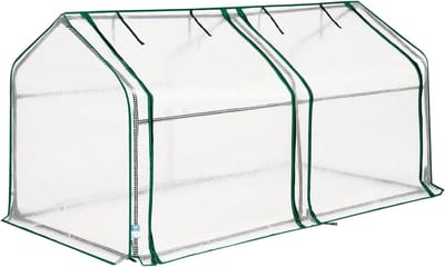 Kleine kas - Mini plantenkas - Planten verzorgen - Weerbestendig frame - 90 x 10 x 9 cm - Groen