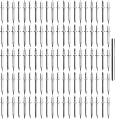 Dubbelzijdige spijkers - Onzichtbare clips - Plinten monteren - Robuuste koolstofstaal - 100 stuks - Zwart
