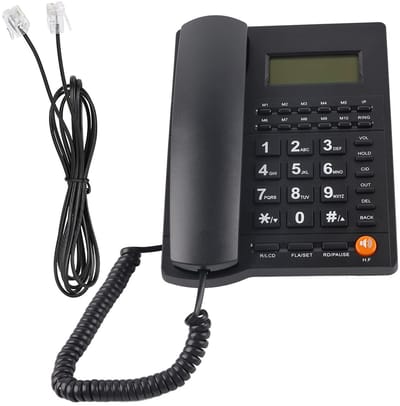 Dailygoods- Vaste Telefoon Nummerherkenning - Achtergrondverlichting - Telefoon met 10 Groepen Snelkoppelingen - Geschikt voor Thuiskantoor - Hotel/Restaurant - Zwart
