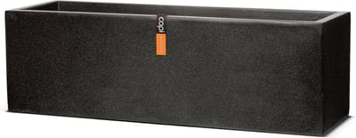 Capi Europe - Bloembak rechthoek laag Terrazzo - 100x40x40 - Zwart - Bloempot voor buiten - FIT963
