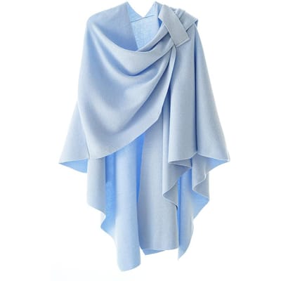 Dames Poncho Winter Warm Effen Kleur Pashmina Sjaal Dubbelzijdig Ontwerper Deken Luxe Sjaal Vrouwen Cape Kasjmier Cape Stola white