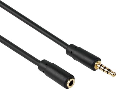 Jack verlengkabel 3.5 mm - Male To Female - Universeel - Zwart - 0,5 meter - Allteq