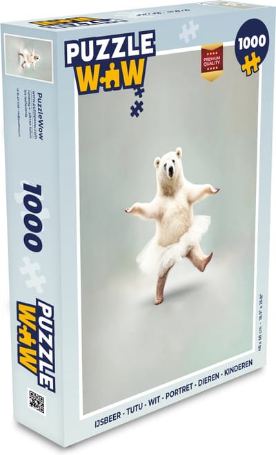 Puzzel IJsbeer - Tutu - Wit - Portret - Dieren - Kinderen - Legpuzzel - Puzzel 1000 stukjes volwassenen