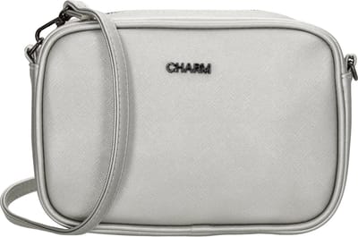 Charm London Birmingham Schoudertas Dames - Handtas met verstelbare en afneembare schouderband - Tas van Imitatieleder - Zilver
