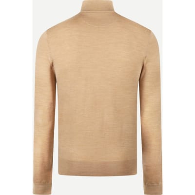 McGregor Fine Merino Zip Thru Cardigan Camel Size: XL | Cardigans Outlet | Heren | Beige