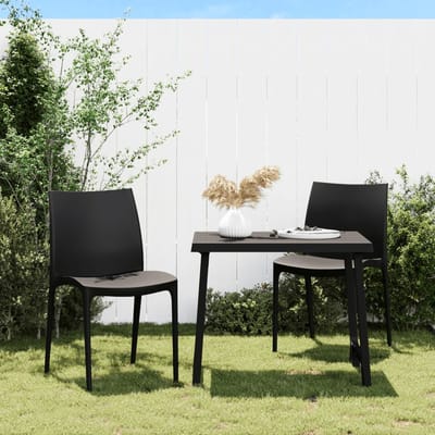 vidaXL - Tuinstoelen - 2 - st - 50x46x80 - cm - polypropeen - antracietkleurig