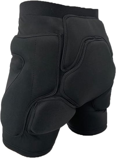 Gewatteerde Beschermshorts - Heupbescherming Korte Broek - Valbescherming Sport - EVA Padding - Unisex Volwassen - Zwart