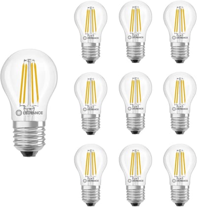 Ledvance LED Classic P45 Filament Lamp E27 - 5.9W 806lm 2700K 230V - Ø45mm - LED Bol - Geschikt voor Plafondlampen, Hotels & Woonkamers - 10 stuks
