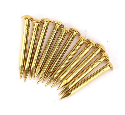 Solidchoice- Messing Nagel 100 Stuks - Ronde Kop - 22 Mm/18 Mm/15 Mm/10 Mm - Sterke Bevestiging - Hoogwaardig Materiaal - Perfecte Vervanging - Spijkers