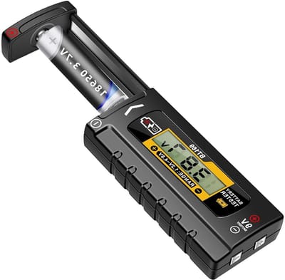 Batterij Tester - Volt Meter Batterijen - Batterijen Controleren - Digitaal Display - 9.5 cm - Zwart