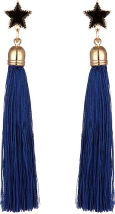 Fako Bijoux® - Oorbellen - Kwast XL - Ster - Blauw