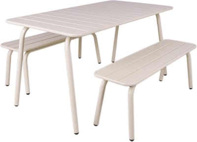 MaximaVida metalen picknickset Max 150 cm ivoor 3-delig