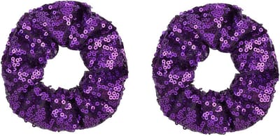 Set van 2 Pailletten Satijnen Scrunchies voor Dames en Meisjes - Sprankelende Haaraccessoires