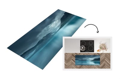 Keukenloper - Loper keuken - Zee - Noorwegen - Blauw - 120x50 cm - Keukenloper vinyl