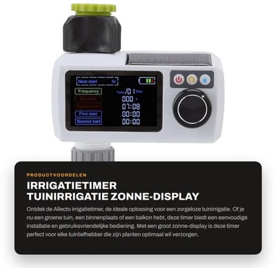 Dailygoods- Irrigatietimer groot zonne-display - Tuinirrigatietimer - Eenvoudige installatie - Zelftest - Regeneratieherkenning - Automatische irrigatie - Bewateringstimer