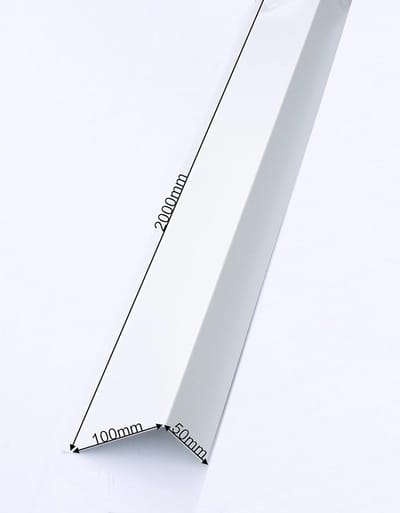 Aluminium Hoekprofiel 2 Meter Wit RAL 9010 - 100x50mm - 90 Graden Randafdekking voor Gevel en Muur
