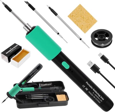 Draadloze Soldeerboutset - USB Soldeerbout - Elektronica Reparatie - Drie Temperatuurstanden - 15 Watt - Zwart
